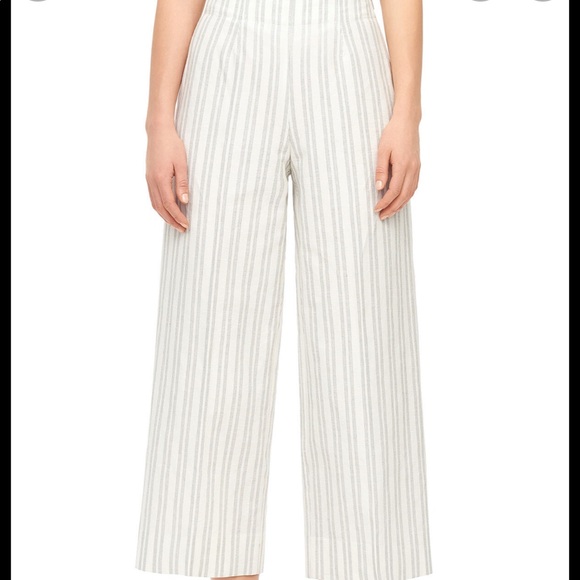 NWT Rebecca Taylor Striped Wide Leg Crop Pant, Size 0 - Picture 1 of 4
